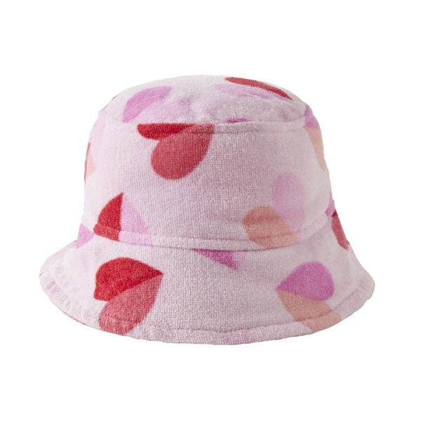 Adairs Pink Kids Sweet Hearts Beach Bucket Hat