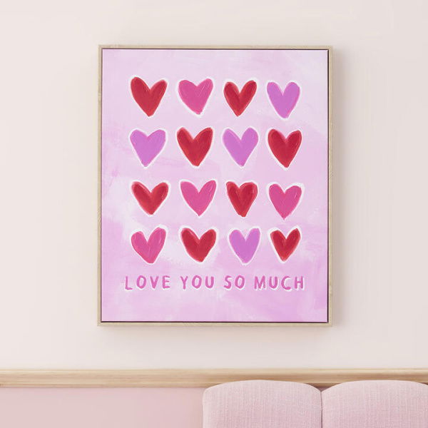 Adairs Kids Love You So Much Wall Art - Pink (Pink Wall Art)