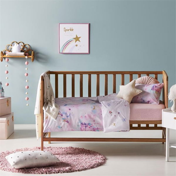 Adairs Kids Magical Kingdom Sorbet Quilt Cover Set - Pink (Pink Cot)