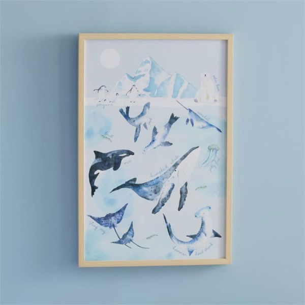 Adairs Kids Make A Splash Wall Art - Blue (Blue Wall Art)