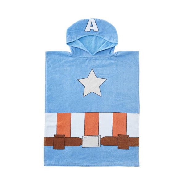 Adairs Blue Kids Marvel Avengers Assemble Captain America Hooded Towel