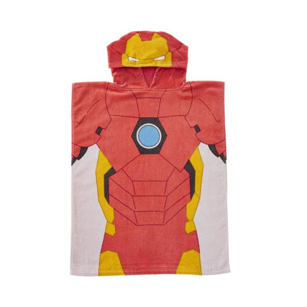 Adairs Red Kids Marvel Avengers Assemble Iron Man Hooded Towel