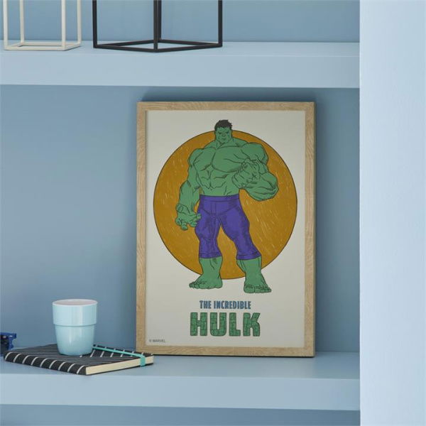 Adairs Kids Marvel Hulk Wall Art - Green (Green Wall Art)