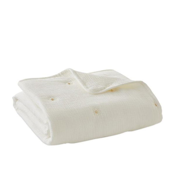 Adairs White Coverlet Kids Maxwell Snow Muslin Baby