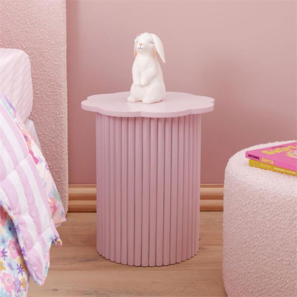Adairs Kids Murphy Pink Daisy Side Table (Pink Side Table)