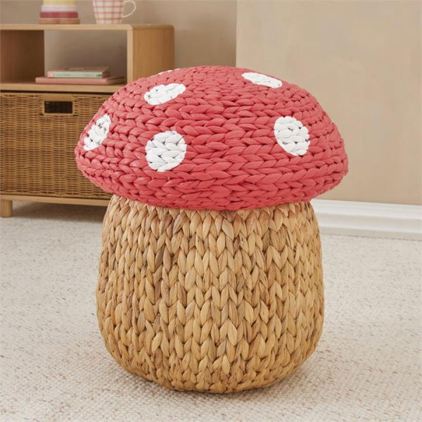 Adairs Kids Novelty Toadstool Storage Basket - Red (Red Basket)