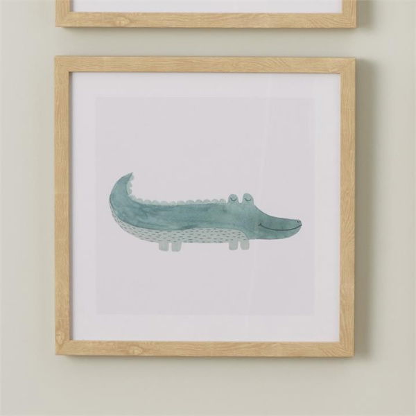 Adairs Green Wall Art Kids Nursery Crocodile Wall Art