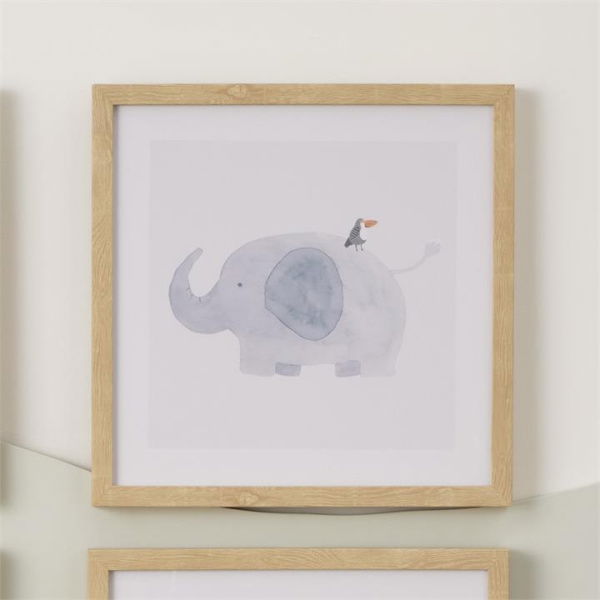 Adairs Natural Wall Art Kids Nursery Elephant