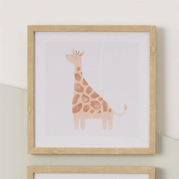 Adairs Natural Wall Art Kids Nursery Giraffe Wall Art Natural