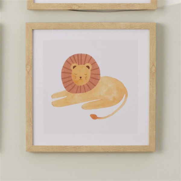 Adairs Natural Wall Art Kids Nursery Lion Wall Art