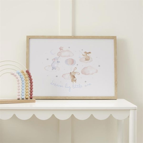 Adairs Kids Nursery Night Sky Baby Animals Wall Art - White (White Wall Art)