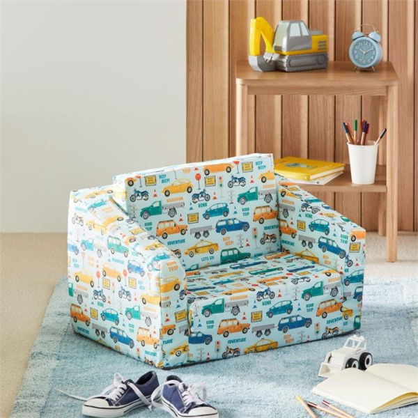 Adairs Kids On The Road Flip Out Sofa - Blue (Blue Flip Out Sofa)