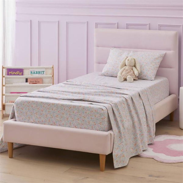 Adairs Kids Polly Floral White Flannelette Sheet Set (White Cot)