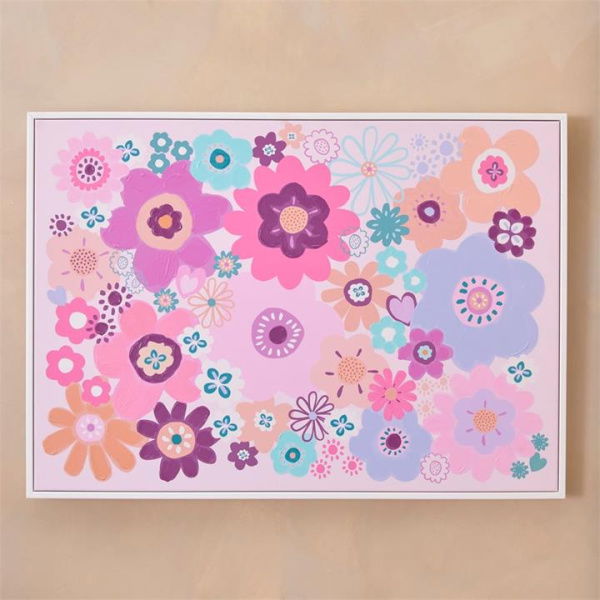 Adairs Kids Poppy Floral Wall Art - Pink (Pink Wall Art)