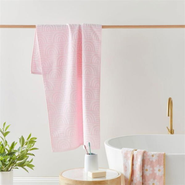 Adairs Pink Kids Rainbow Dreams Bath Towel