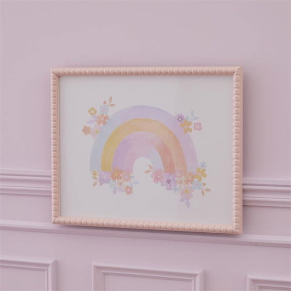 Adairs Kids Rainbow Floral Wall Art - Pink (Pink Wall Art)