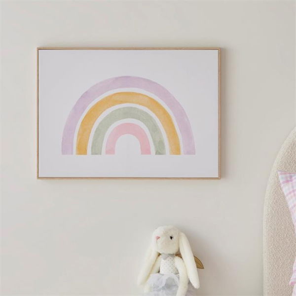 Adairs  Wall Art Kids Rainbow Lilac Wall Art