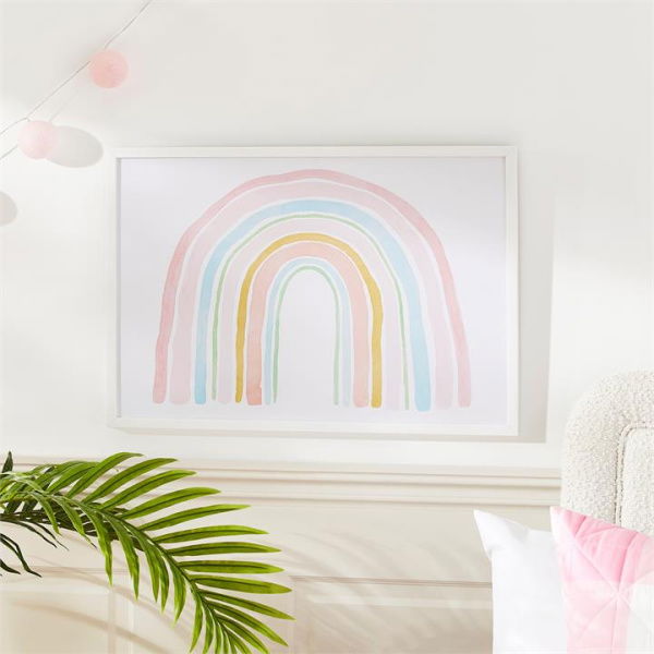 Adairs Kids Rainbow Wall Art - Pink (Pink Wall Art)