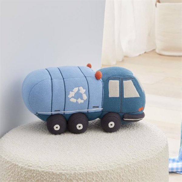 Adairs Kids Rubbish Truck Blue Knitted Toy (Blue Toy)