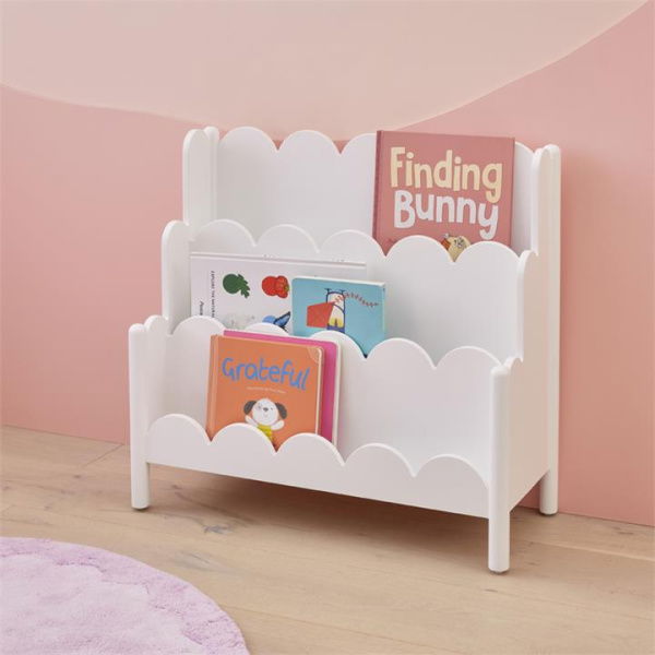 Adairs Kids Sadie Scallop White Book Tidy (White Book Tidy)