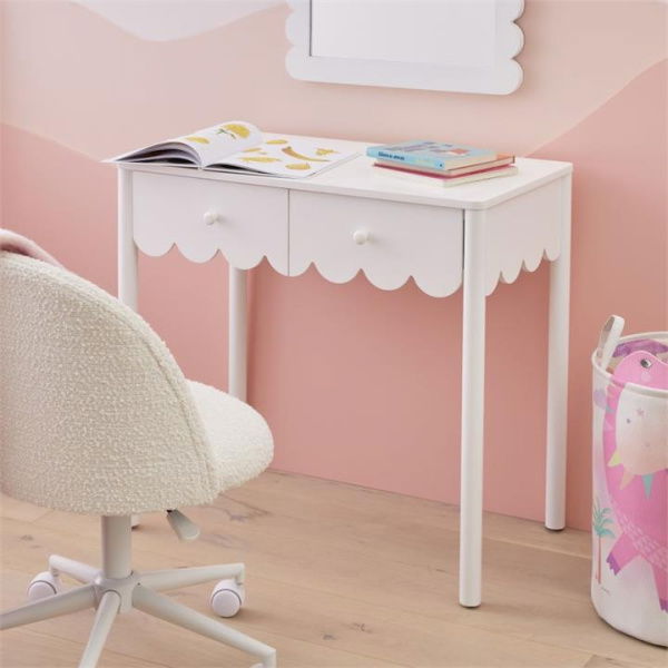 Adairs Kids Sadie Scallop White Desk (White Desk)