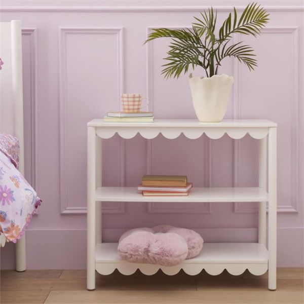 Adairs Kids Sadie Scallop White Storage Shelf (White Storage Shelf)