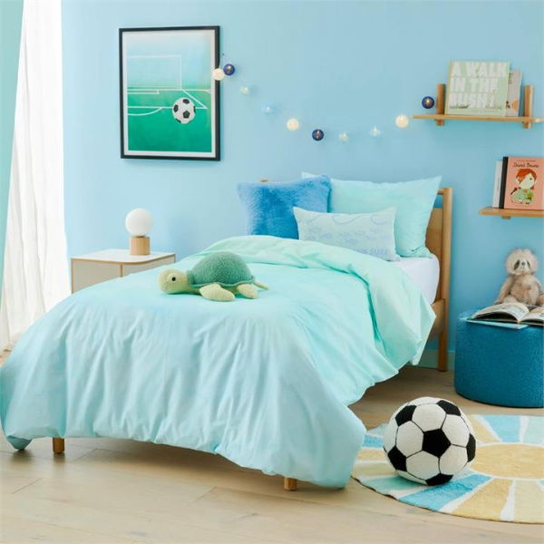 Adairs Kids Sammie Ombre Ocean Quilt Cover Set - Blue (Blue Single)