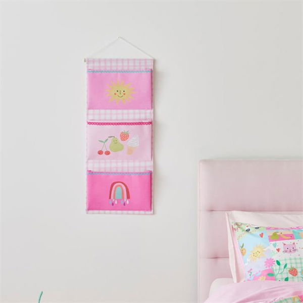 Adairs Pink Kids Shine Your Way Wall Hanging Storage