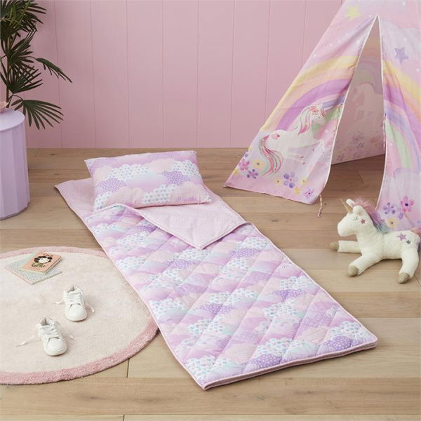 Adairs Kids Sleep in the Clouds Co - Pink (Pink Sleeping Bag)