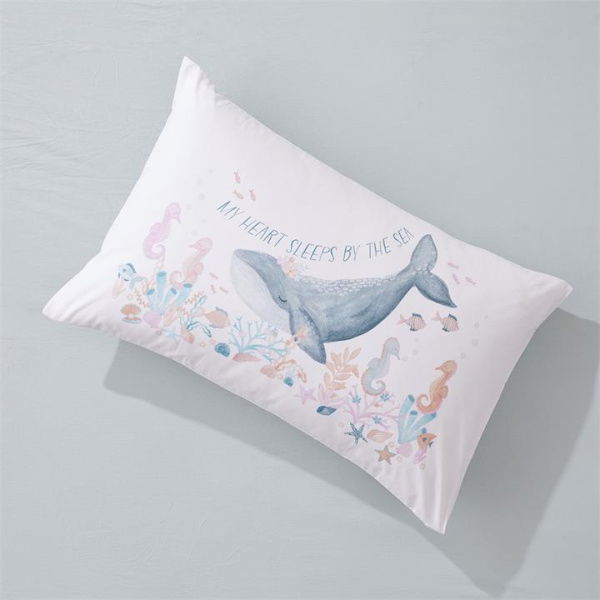 Adairs  Pillowcase Kids Sleeps By The Sea Kids Text Pillowcase