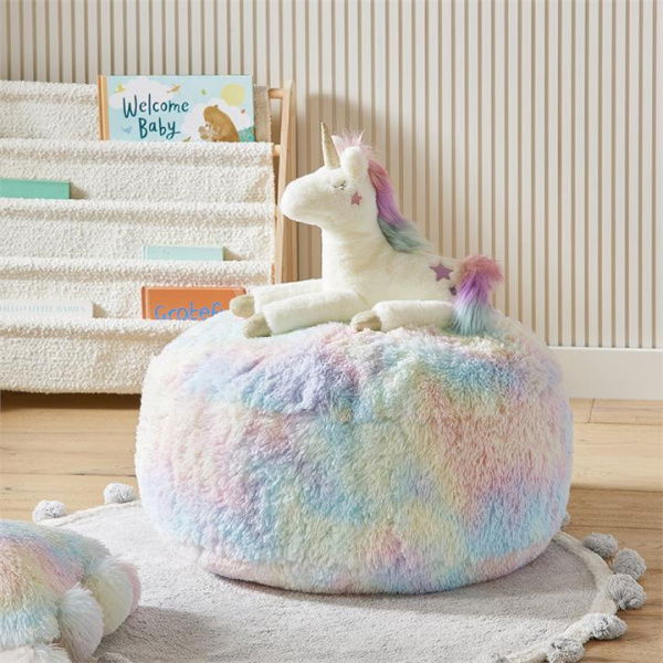 Adairs Kids Snuggly Rainbow Floor Cushion - Pink (Pink Floor Cushion)