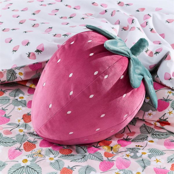 Adairs Pink Strawberry Kids Classic Cushion