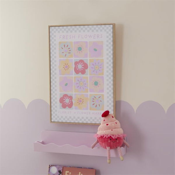 Adairs Kids Summer Floral Wall Art - Pink (Pink Wall Art)