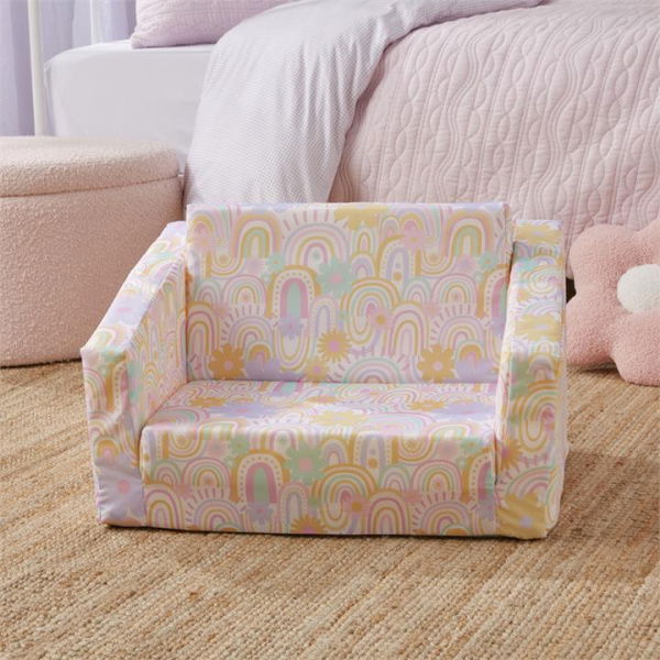 Adairs Pink Flip Out Sofa Kids Sunshine & Rainbows Pastels