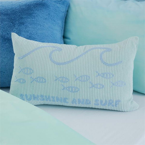 Adairs Blue Kids Sunshine & Surf Classic Cushion