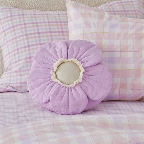 Adairs Kids Sweet Flower Classic Cushion - Purple (Purple Cushion)