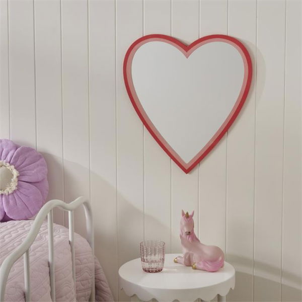 Adairs Kids Sweet Heart Pinks Mirror - Pink (Pink Mirror)