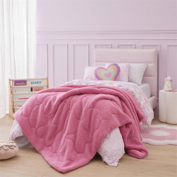 Adairs Kids Teddy Fuchsia Blanket - Pink (Pink Blanket)