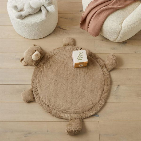 Adairs Kids Teddy Time Animal Shaped Play Mat - Natural (Natural Play Mat)