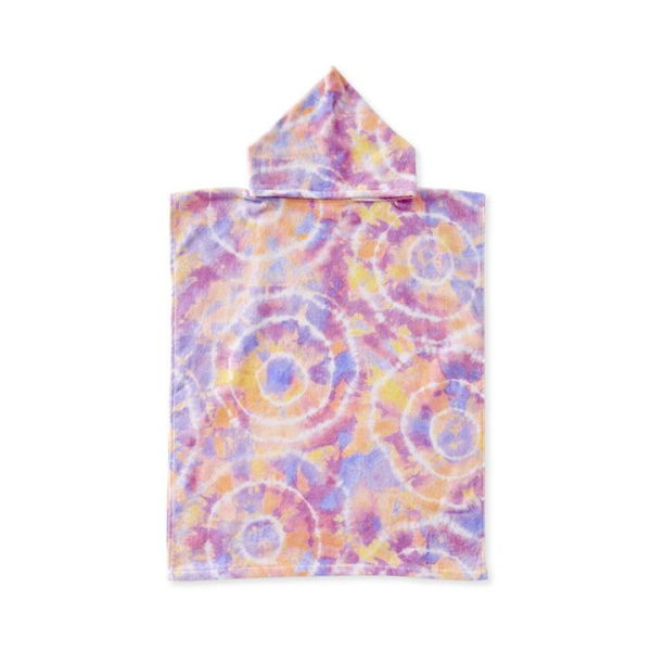 Adairs Pink Kids Tie Dye Hooded Beach Towel Medium