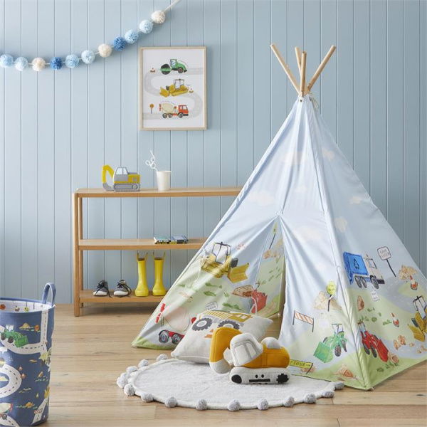 Adairs Blue Kids Truck Town Teepee