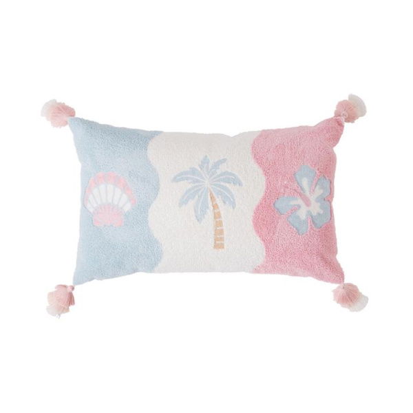 Adairs Kids Tufted Beach Vibes Classic Cushion - Blue (Blue Cushion)