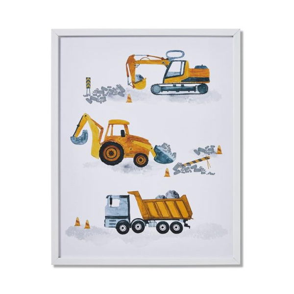 Adairs White Kids Under Construction Wall Art