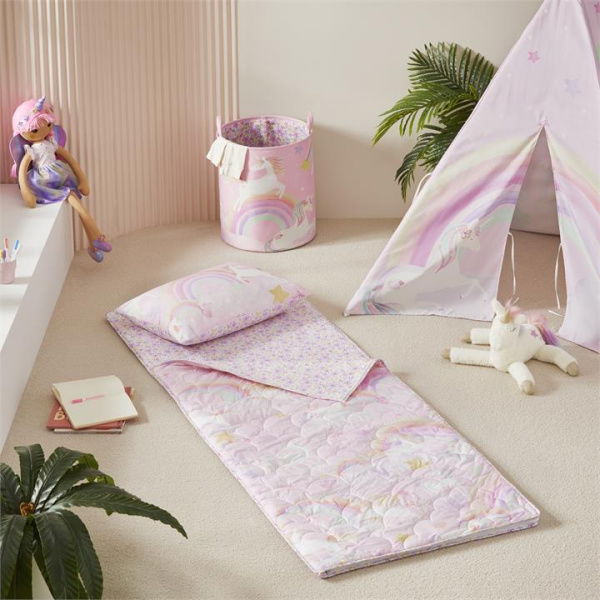 Adairs Pink Kids Unicorn Squad Co Sleeping Bag