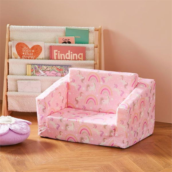 Adairs Pink Kids Unicorn Squad Flip Out Sofa