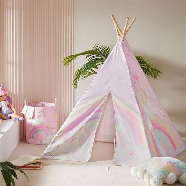 Adairs Kids Unicorn Squad Teepee - Pink (Pink Teepee)