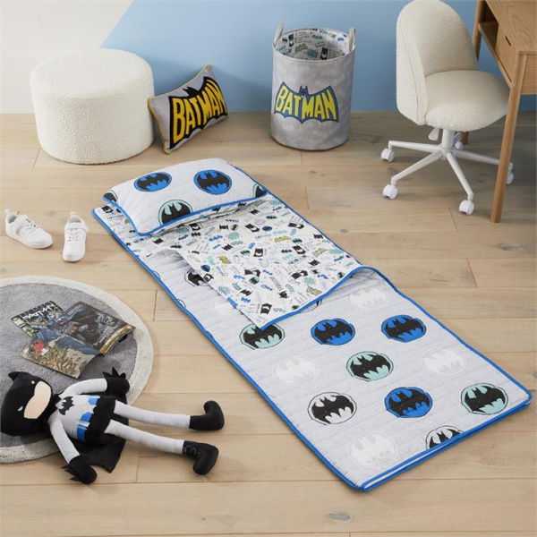 Adairs Kids Warner Bros Batman Signal Sleeping Bag - White (White Sleeping Bag)