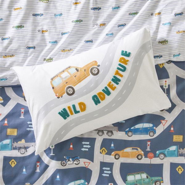 Adairs White Kids Wild Adventure Kids Text Pillowcase