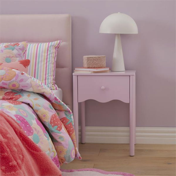 Adairs Kids Willow Lilac Bedside Table - Purple (Purple Bedside Table)