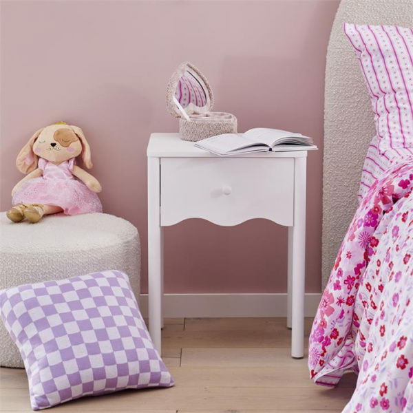 Adairs Kids Willow White Bedside Table (White Bedside Table)